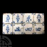 Post Medieval Dutch Glazed Ceramic Tiles