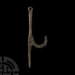 Medieval Bronze Lamp Hanger Hook