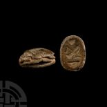 Egyptian Hardstone Scarab with Horus