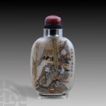 Chinese Erotic Glass Snuff Bottle, Signed Sun Ing Wu