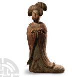 Chinese Tang Ceramic Court Lady with Flowing Gown