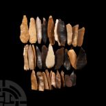 Stone Age Flint Projectile Point Group