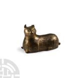 Western Asiatic Brass Engraved Feline