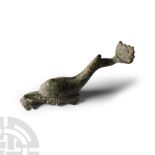 Roman Bronze Ornate Dolphin Holding a Turtle