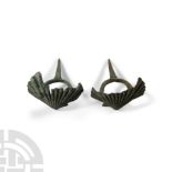 Roman Bronze Scallop Shell Attachment Pair