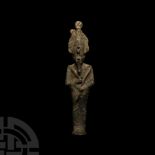 Egyptian Bronze Mummiform Osiris Statuette