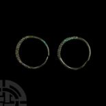 Bronze Age Ribbed Earring Pair