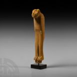 Egyptian Wooden Animal-Headed Furniture Leg