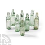 Post Medieval Glass Codd Drink Bottle Group