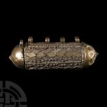 Judaic or Arabic Hirzbaase Silver Amulet Case