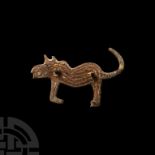 Roman Bronze Dog Brooch