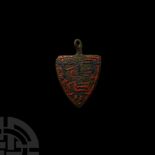 Medieval Bronze Knight's Royal Heraldic Harness Pendant