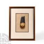 Indian Framed Watercolour Portrait of 'Amin Kakin'