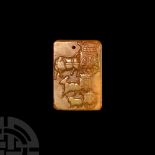 Chinese Glass Amuletic Plaque