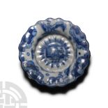 Post Medieval Blue and White Glazed Ceramic Delft Dish