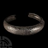 Viking Age Silver Stamp Decorated Bracelet