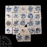 Post Medieval Dutch Glazed Ceramic Tile Group