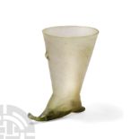 Sassanian Glass Rhyton-Style Vessel