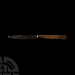 Medieval Iron Knife with Bronze Pommel