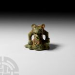 Chinese Han Style Bronze Bear Finial