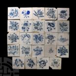 Post Medieval Dutch Glazed Ceramic Tile Group