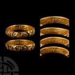 Post Medieval Gold Memento Mori Ring with Inscribed Posy 'In God Alone Wee Two Are One'
