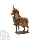 Chinese Northern Qi Ceramic Caparisoned Horse