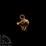 Viking Age Gold Pendant with Bird Head