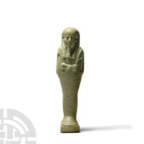 Egyptian Glazed Composition Shabti for Ka-Nefer