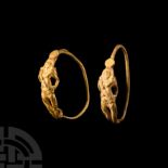 Greek Gold Eros Earrings