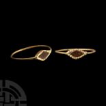 Medieval Gold Ring with Garnet Gemstone