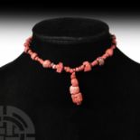 Western Asiatic Deep Red Glass Bead Necklace