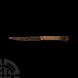 Medieval Iron Knife with Bronze Pommel