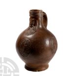 Post Medieval Glazed Ceramic Bellarmine Jar