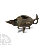 Medieval Period Eastern Bronze Oil Lamp