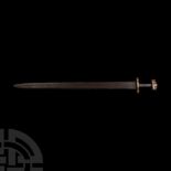 Viking Iron Sword with Inlaid Hilt
