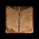 Medieval Glazed Ceramic Tile with Open Book