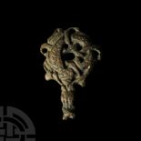 Viking Bronze Urnes Style Entwined Beast Mount