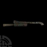 Viking Age Bronze Dagger Hilt with Scabbard