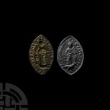 Large Medieval Bronze Ecclesiastical Seal Matrix