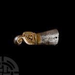 Viking Silver-Gilt Drinking Horn Terminal