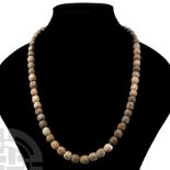 Natural History - Woolly Mammoth Bone Bead Necklace String