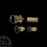 Khazar Gilt Sword Belt Buckle and Mount Group