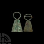 Viking Inspired Mordvinian Bronze Omega Brooch Pair