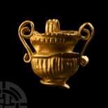 Hellenistic Gold Amphora-Shaped Pendant