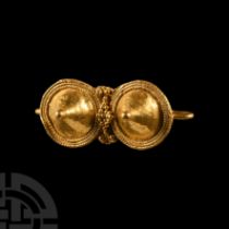 Hellenistic Gold Double Boss Brooch