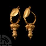 Roman Gold Boss Earrings