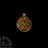 Viking Age Silver-Gilt Filigree Pendant with Conjoined Ravens