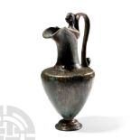 Roman Bronze Oinochoe with Lion Protome