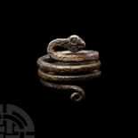 Romano-Egyptian Silver Snake Ring